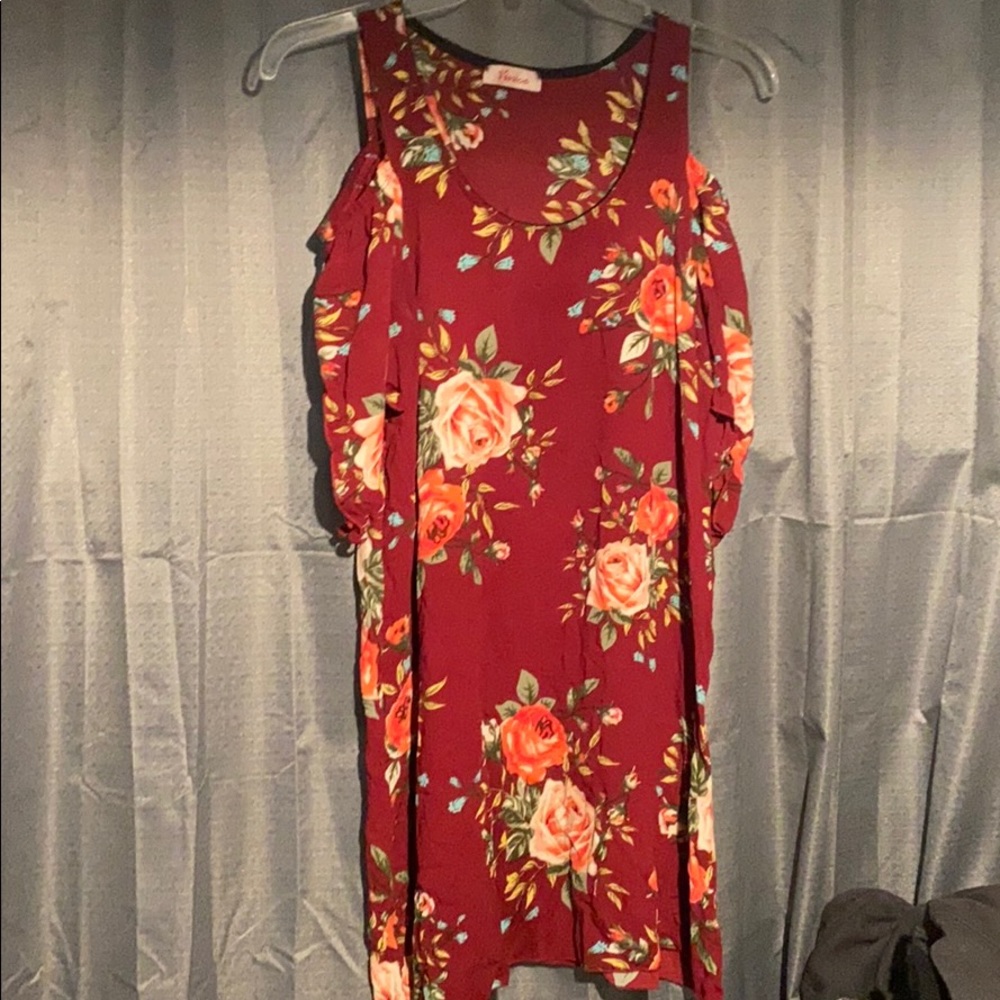 Burgundy Floral Dress